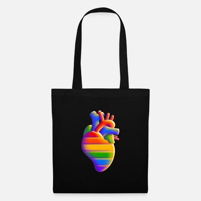 Beating with Pride - Herz - Liebe - Stoffbeutel - Schwarz