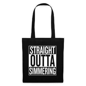 STRAIGHT OUTTA SIMMERING 1110 WIEN ÖSTERREICH - Stoffbeutel - Schwarz - Vorne