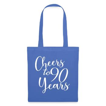 Prost auf 90 Jahre 90. Geburtstag - Stoffbeutel - Hellblau - Vorne