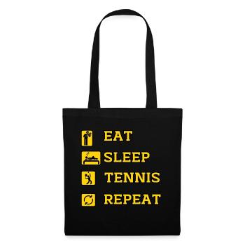 Eat Sleep Tennis Repeat - Sac en tissu - noir - Devant