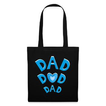 DAD in Blau mit viel Herz und Liebe. - Stoffbeutel - Schwarz - Vorne