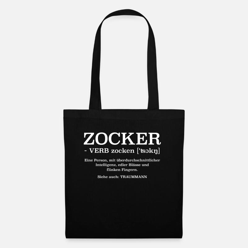 Zocker ein Traummann Definition - Stoffbeutel - Schwarz
