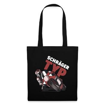 Schräger Typ - Lustiges Motorradrennen T-Shirt - Stoffbeutel - Schwarz - Vorne