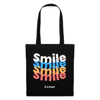 Kostenlose Lächeln Lustige Sprüche Natur T-Shirt - Stoffbeutel - Schwarz - Vorne