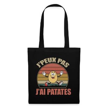 J'peux pas j'ai Patates Cadeau Jardinier Humour - Sac en tissu - noir - Devant