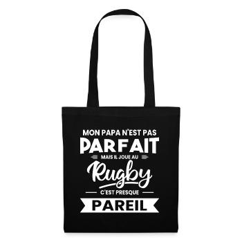 Mon Papa N'est Pas Parfait - Rugby - Sac en tissu - noir - Devant