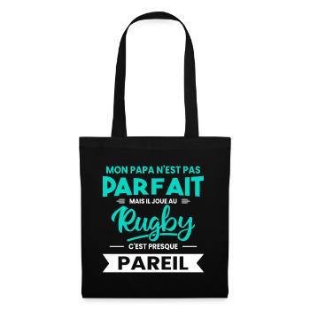 Mon Papa N'est Pas Parfait - Rugby - Sac en tissu - noir - Devant