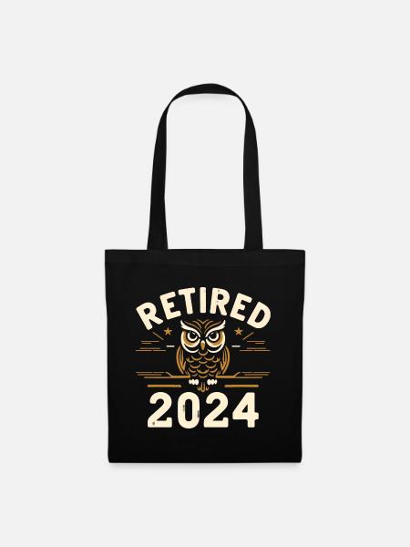 Retired 2024 Owl Wise Living After Work - Tote Bag - black