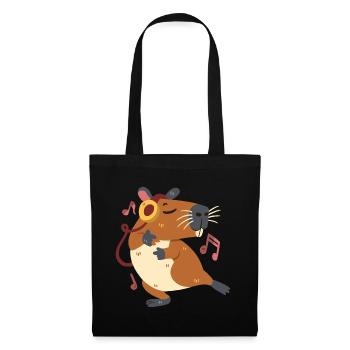 Capybara dancing and listening to music - Tote Bag - black - Front