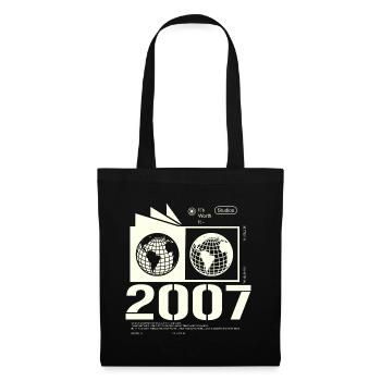 Jahrgang 2007 Retro Geburtstag Geschenk 2007 - Stoffbeutel - Schwarz - Vorne