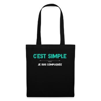 C'est Simple Je suis Compliquée Pour Ma Copine - Sac en tissu - noir - Devant