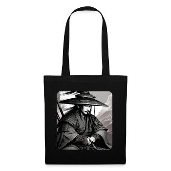 Lone Samurai Warrior Black White Asia Kendo - Tote Bag - black - Front