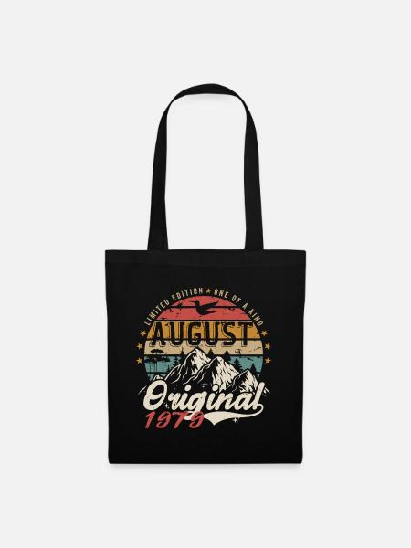 August 1979 - Hergestellt im August 1979 - Jahrgang 1979 - Stoffbeutel - Schwarz