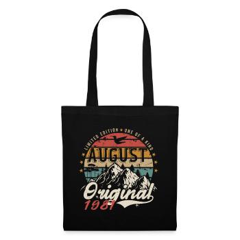 August 1981 - Hergestellt im August 1981 - Jahrgang 1981 - Stoffbeutel - Schwarz - Vorne