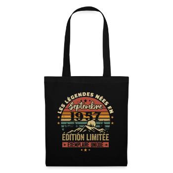 Rétro 1957 - Les légendes nées en Septembre 1957 - Sac en tissu - noir - Devant