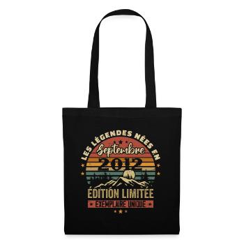 Retro 2012 - Legends born in September 2012 - Tote Bag - black - Front