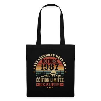 Born in October 1987 | Awesome since October 1987 - Tote Bag - black - Front
