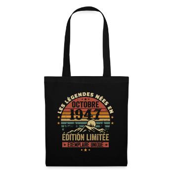 Nées en Octobre 1947 | Génial Depuis Octobre 1947 - Sac en tissu - noir - Devant