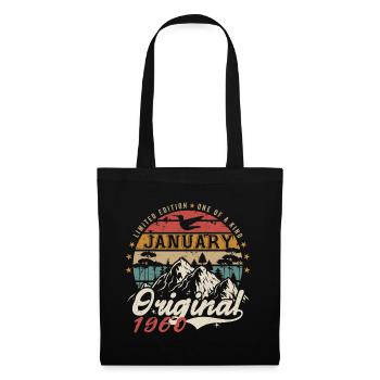 Janvier 1960 Cadeau Anniversaire - Janvier 1960 - Sac en tissu - noir - Devant