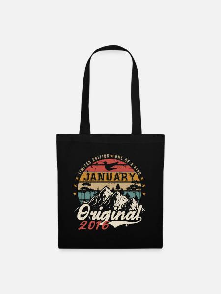 Januar 2016 Jubiläumsgeschenk - Januar 2016 - Stoffbeutel - Schwarz