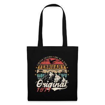 Geschenk zum 54. Geburtstag, geboren im Februar 1971 - Stoffbeutel - Schwarz - Vorne