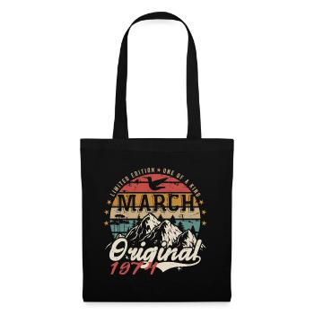 Genial seit März 1974 | Geburtstag März 1974 - Stoffbeutel - Schwarz - Vorne