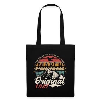 Genial seit März 1981 | Geburtstag März 1981 - Stoffbeutel - Schwarz - Vorne