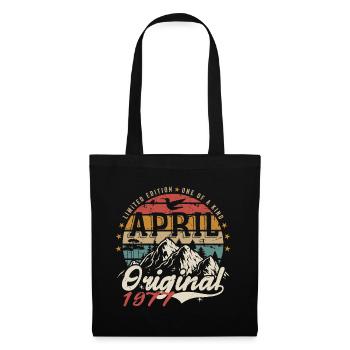 April 1977 | Geburtstag April 1977 - Stoffbeutel - Schwarz - Vorne