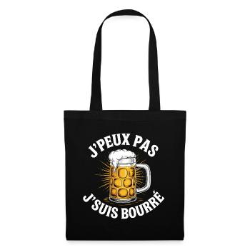 J'Peux Pas J'Suis Bourré Apéro Humour - Sac en tissu - noir - Devant