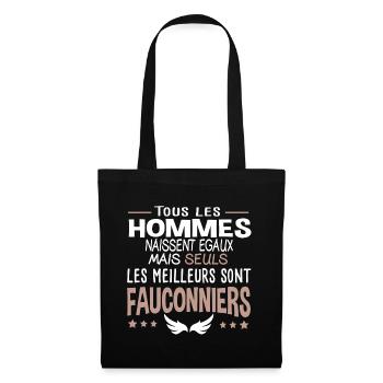Fauconnier. Cadeau rapace faucon fierté métier - Sac en tissu - noir - Devant