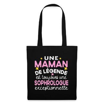 Maman Sophrologue Sophrologie Médecine Cadeau - Sac en tissu - noir - Devant