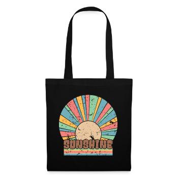 Retro Sunshine Rainbow Cadeau de voyage de vacances d’été - Sac en tissu - noir - Devant