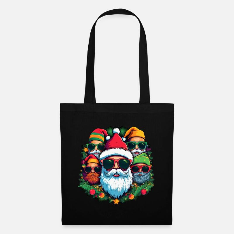 Pull de Noël moche - Cool Santas - Sac en tissu - noir
