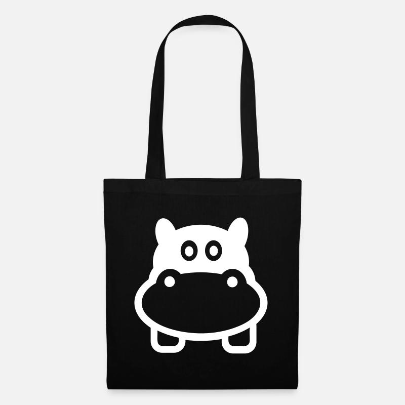 hippopotame - Sac en tissu - noir