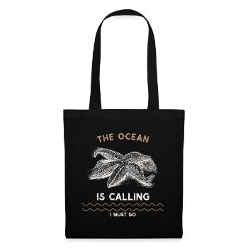 La mer appelle je vais, plongeur plonger vintage - Sac en tissu - noir - Devant