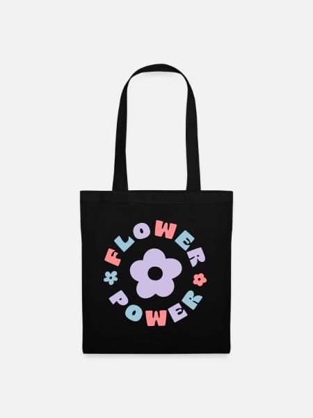 Flower Power - Sac en tissu - noir