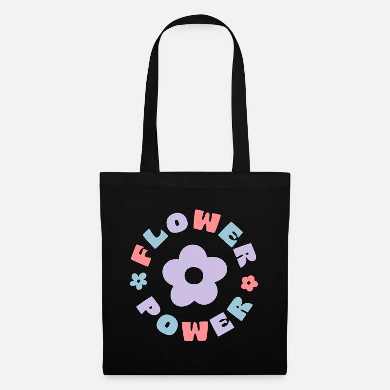 Flower Power - Sac en tissu - noir