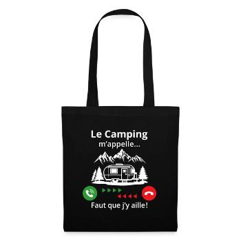 Le camping m'appelle faut que j'y aille! - Sac en tissu - noir - Devant