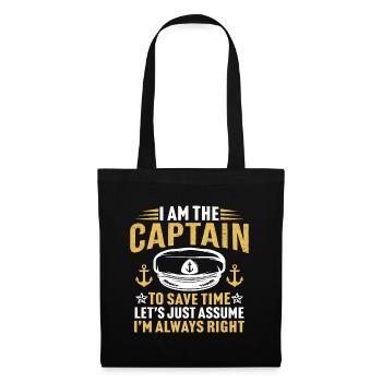 i'am the captain t-shirt gift for captain - Tote Bag - black - Front