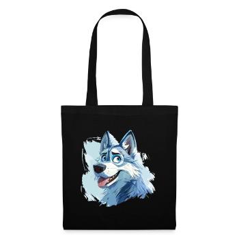 Husky Dog Sled Dog Breed Winter Cartoon - Tote Bag - black - Front