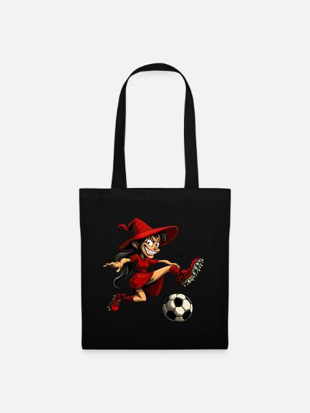 Hexen Fussball - Stoffbeutel - Schwarz