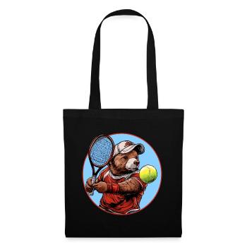 Joueur de tennis Bear - Sac en tissu - noir - Devant