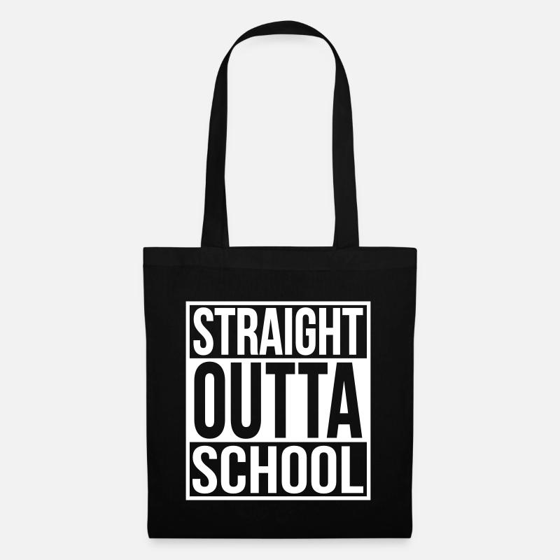 Straight outta school Abitur Schulabschluss Schule - Stoffbeutel - Schwarz