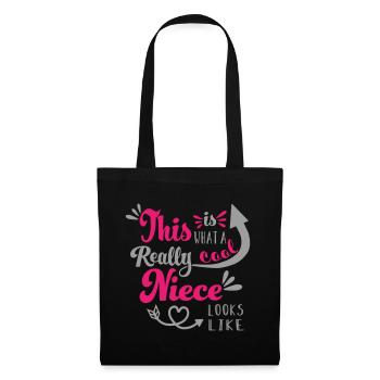 Nièce cool - cool nièce de coeur boho - Sac en tissu - noir - Devant