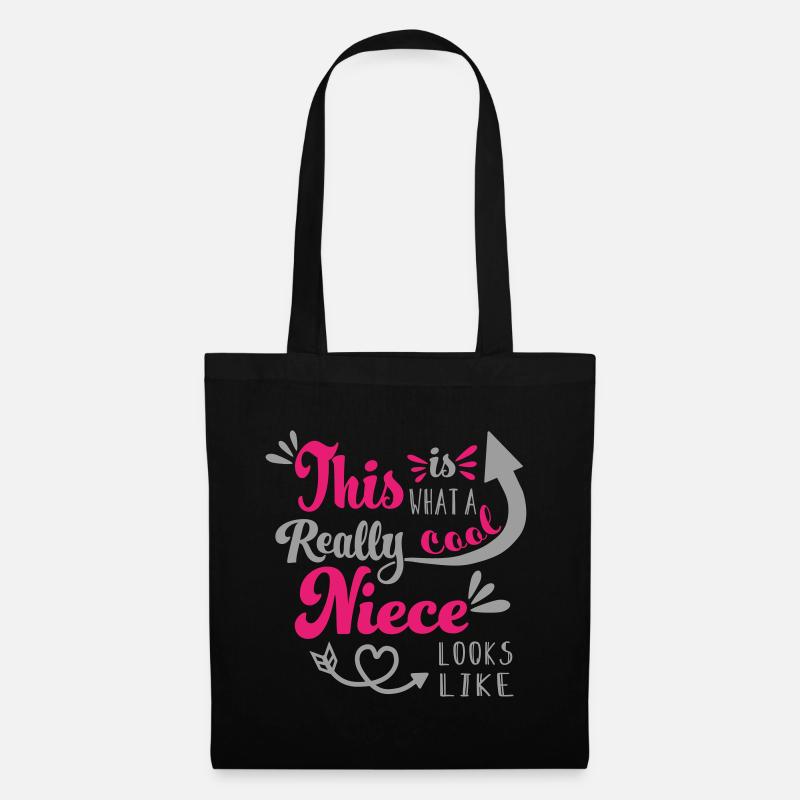 Coole Nichte - cool niece Nichten Herz Pfeil Boho - Stoffbeutel - Schwarz