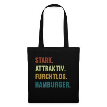 Stark Attraktiv Furchtlos Hamburger Hamburg Hanse - Stoffbeutel - Schwarz - Vorne