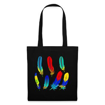 Plumes de perroquet - Sac en tissu - noir - Devant