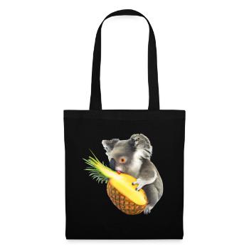 Koala et ananas - Sac en tissu - noir - Devant