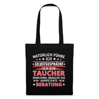 Ich führe Selbstgespräche - Taucher Edition - Stoffbeutel - Schwarz - Vorne