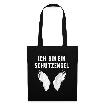 Ich bin ein Schutzengel mit Flügeln ein Engel - Stoffbeutel - Schwarz - Vorne